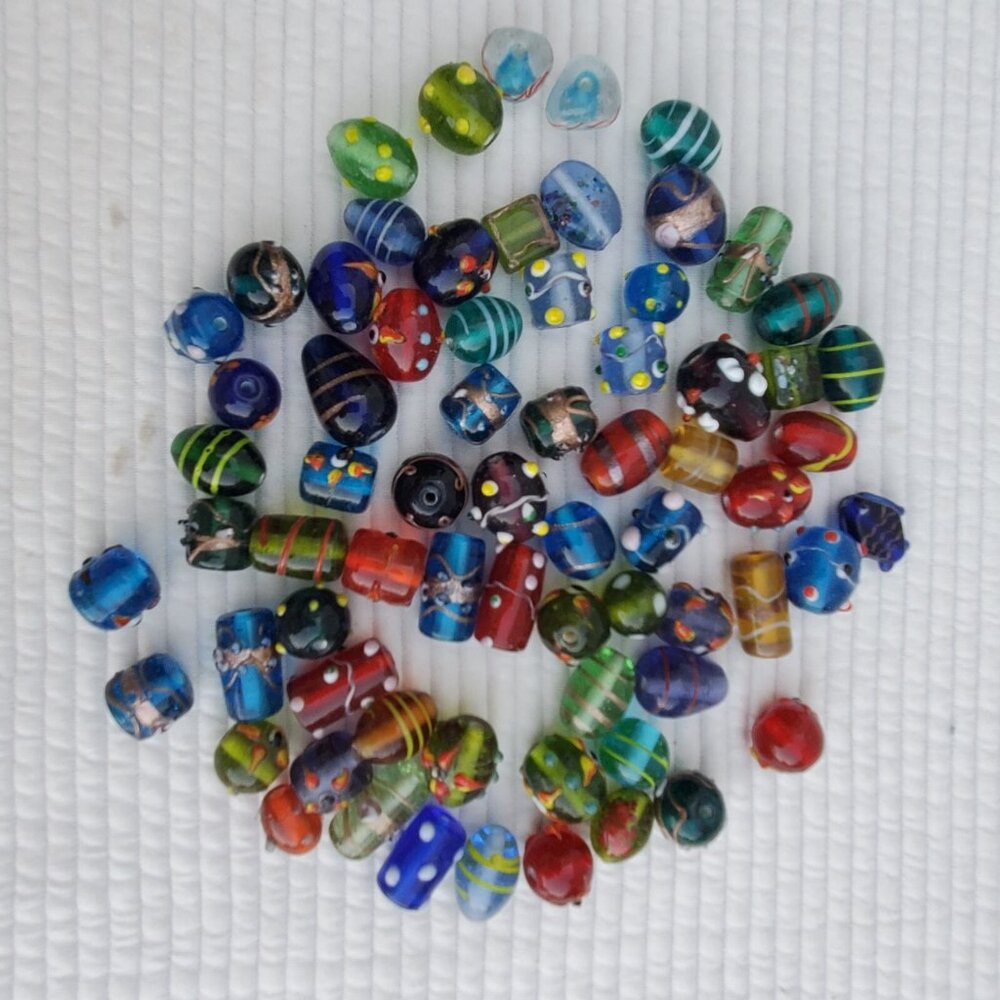 70 Pieces Lampwork Glass Beads Various Sizes Jewelry Making Crafts